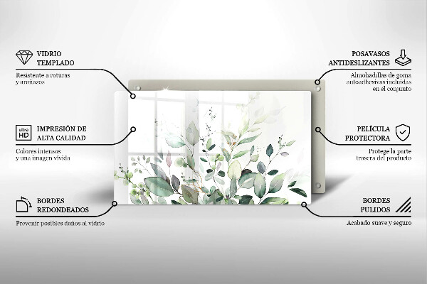 Üveg vágódeszka Akvarell növények