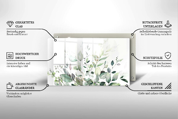 Üveg vágódeszka Akvarell növények