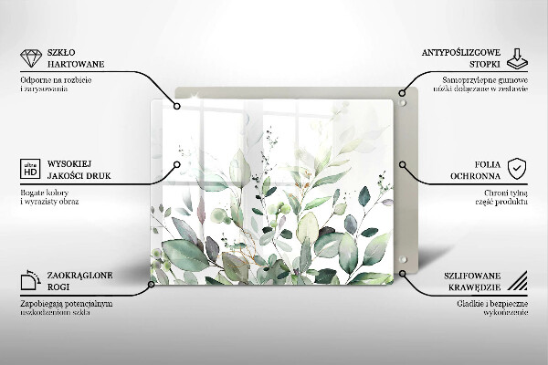 Üveg vágódeszka Akvarell növények