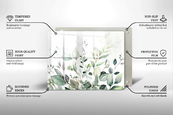 Üveg vágódeszka Akvarell növények