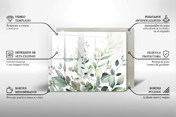 Üveg vágódeszka Akvarell növények