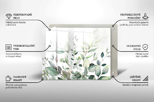 Üveg vágódeszka Akvarell növények