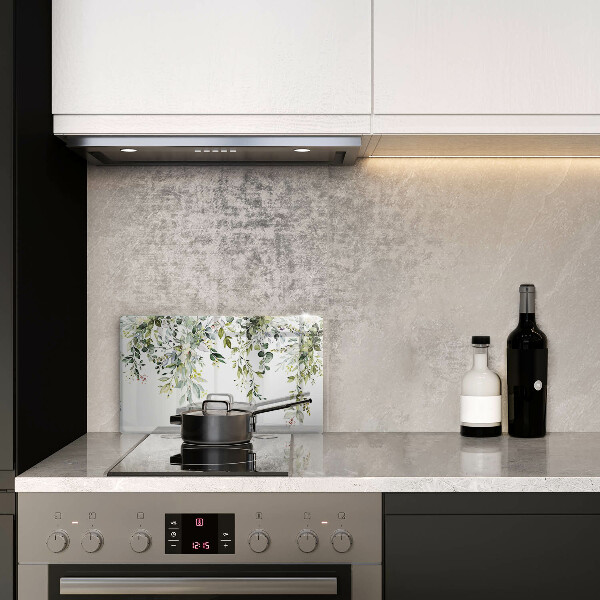 Üveg vágódeszka Dekoratív levelek és virágok