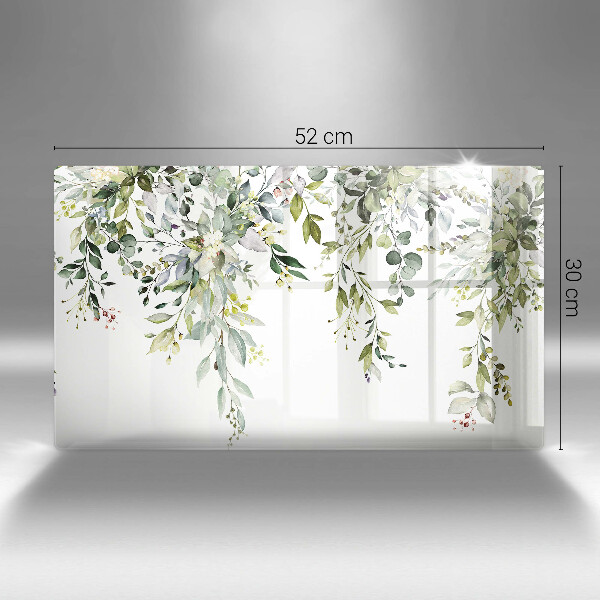 Üveg vágódeszka Dekoratív levelek és virágok