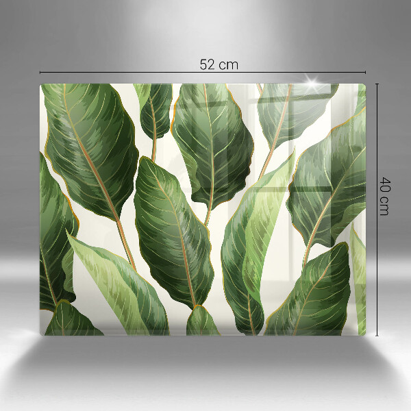 Üveg vágódeszka Banán levelek