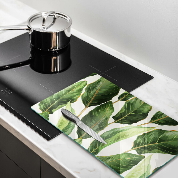 Üveg vágódeszka Banán levelek