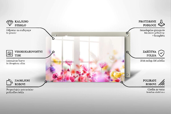 Üveg vágódeszka Virágos rét