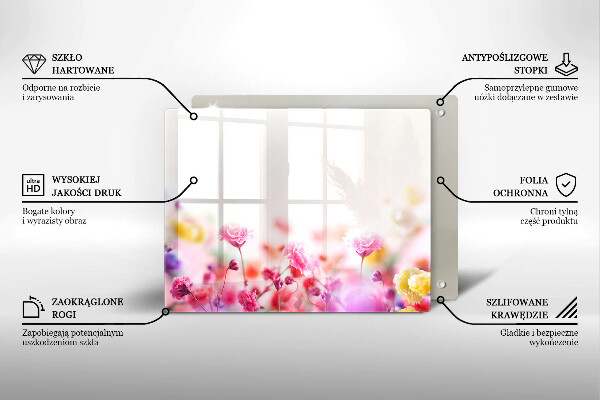 Üveg vágódeszka Virágos rét