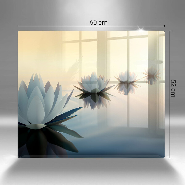 Üveg vágódeszka Liliom virágok a vízen