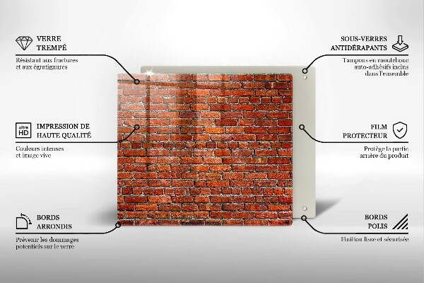 Üveg vágódeszka Téglafal fala