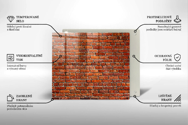 Üveg vágódeszka Téglafal fala