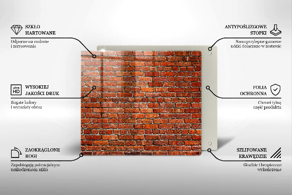 Üveg vágódeszka Téglafal fala