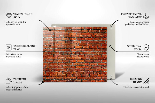 Üveg vágódeszka Téglafal fala