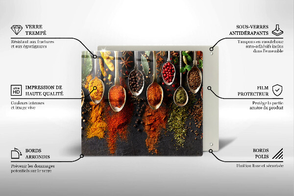 Üveg vágódeszka Fűszeres kanalak