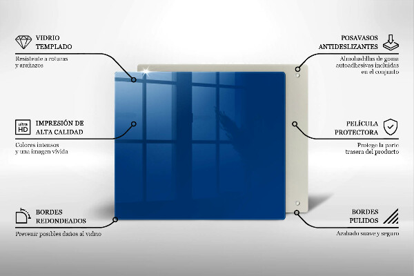 Üveg vágódeszka Kék szín