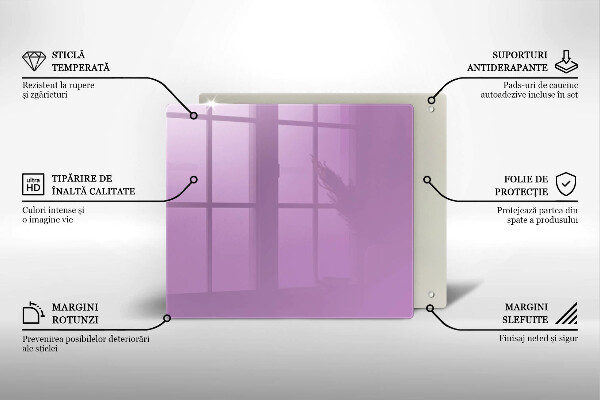 Üveg vágódeszka Lila színű