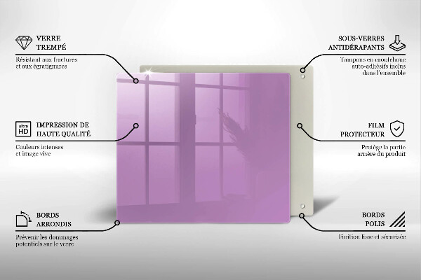 Üveg vágódeszka Lila színű