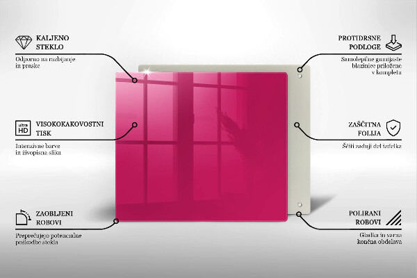 Üveg vágódeszka Rózsaszín szín