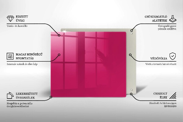 Üveg vágódeszka Rózsaszín szín