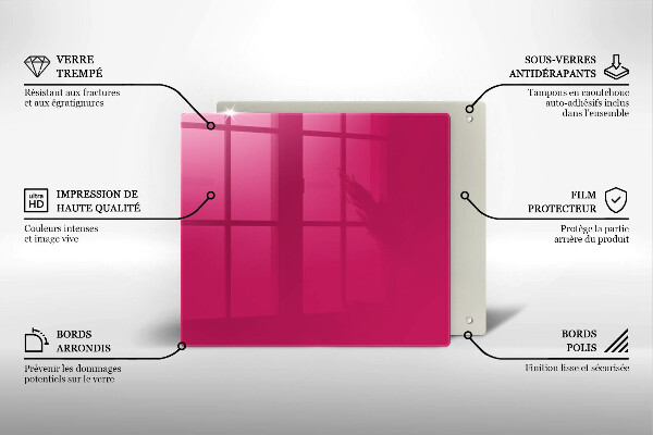 Üveg vágódeszka Rózsaszín szín