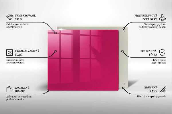 Üveg vágódeszka Rózsaszín szín