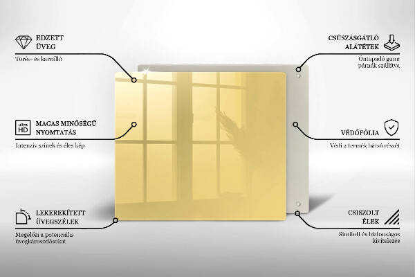 Üveg vágódeszka Sárga