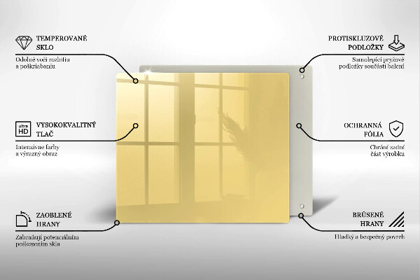 Üveg vágódeszka Sárga