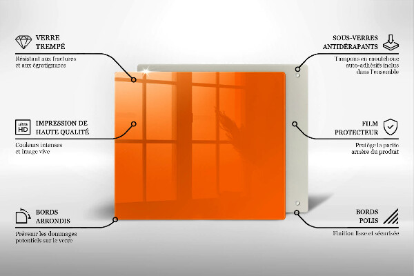 Üveg vágódeszka narancsszín