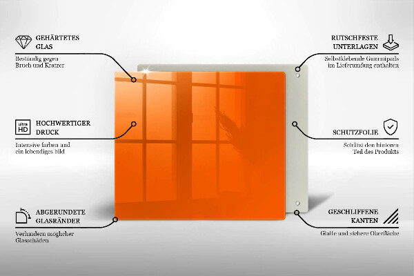 Üveg vágódeszka narancsszín