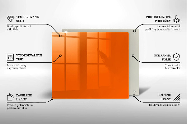 Üveg vágódeszka narancsszín