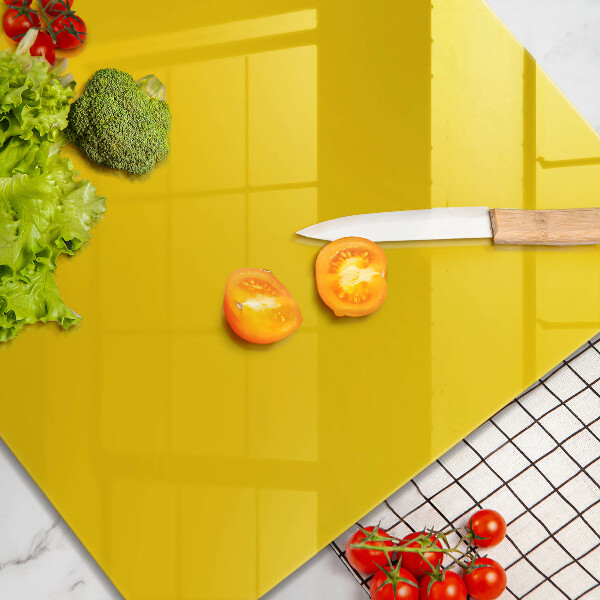 Üveg vágódeszka Sárga