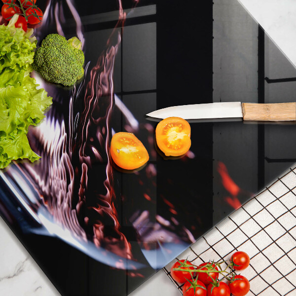 Üveg vágódeszka Egy pohár vörösbor