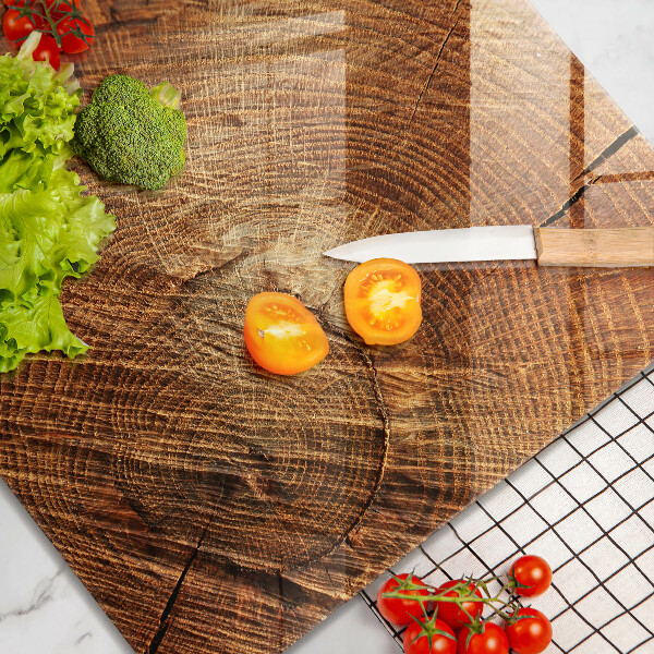 Üveg vágódeszka A fa fa erezete