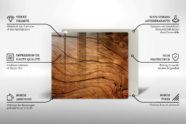 Üveg vágódeszka Fa tábla textúra