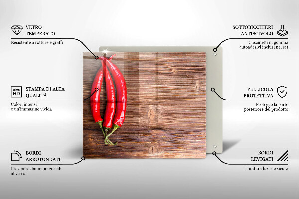 Üveg vágódeszka Chili paprika a fán