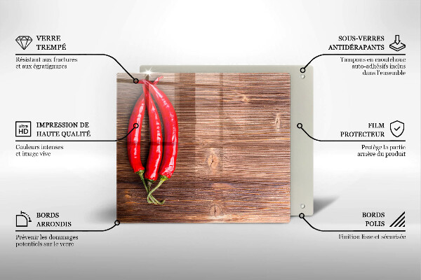 Üveg vágódeszka Chili paprika a fán