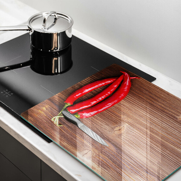 Üveg vágódeszka Chili paprika a fán
