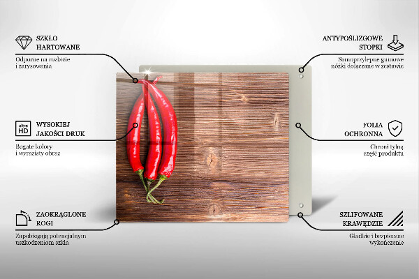 Üveg vágódeszka Chili paprika a fán