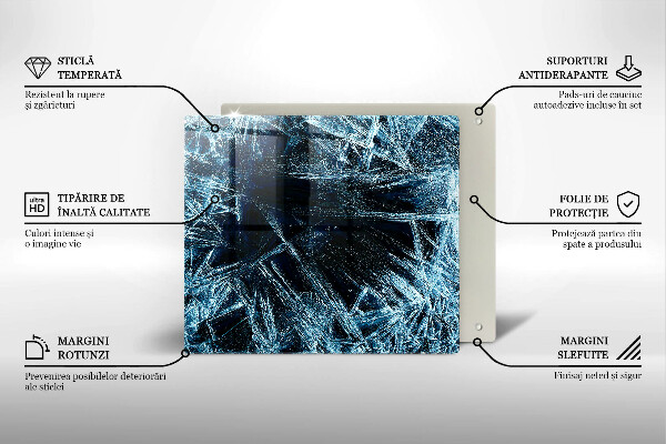 Üveg vágódeszka Éles jég szerkezete