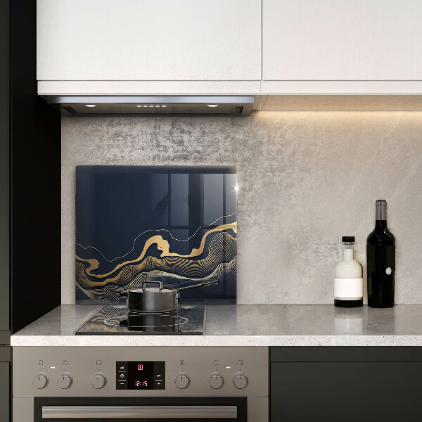 Üveg vágódeszka Absztrakt arany vonalak