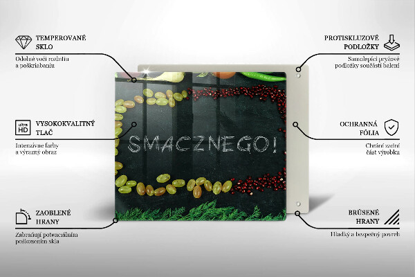 Üveg vágódeszka Felirat Jó étvágyat!