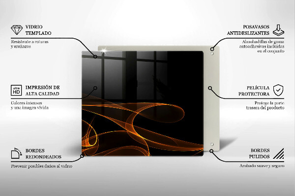 Üveg vágódeszka Absztrakt vonalak