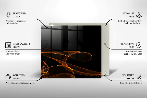 Üveg vágódeszka Absztrakt vonalak