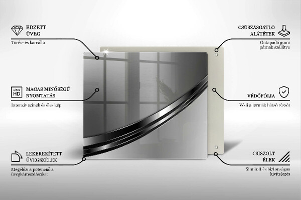 Üveg vágódeszka Fém absztrakció