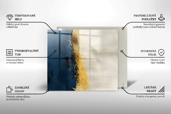 Üveg vágódeszka Arany absztrakció