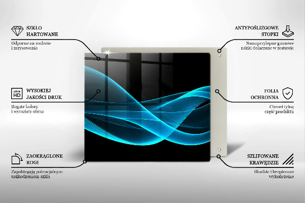 Üveg vágódeszka Kék absztrakció