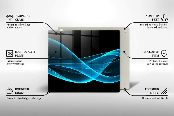 Üveg vágódeszka Kék absztrakció