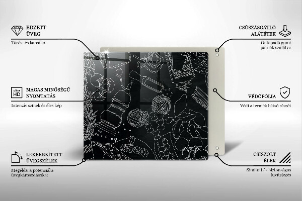 Üveg vágódeszka Konyhai kiegészítők