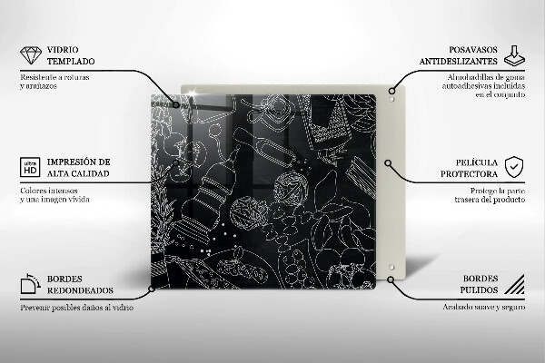 Üveg vágódeszka Konyhai kiegészítők