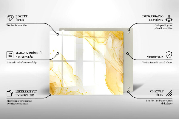 Üveg vágódeszka Arany absztrakció